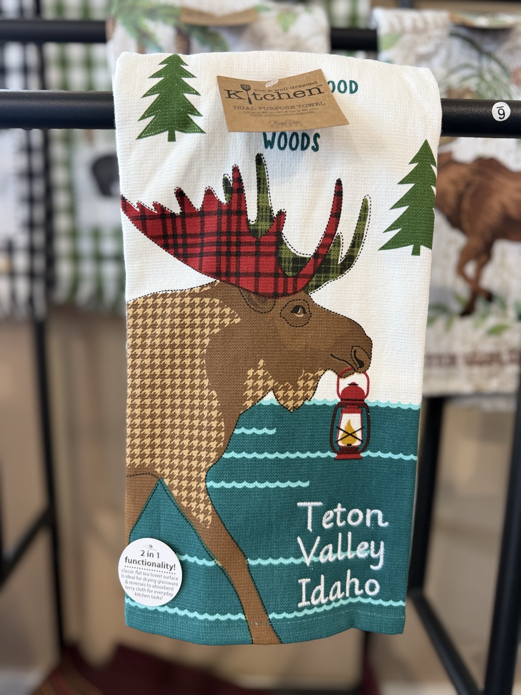 Custom embroidered moose hand towel