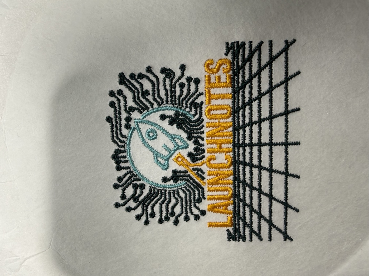 LaunchNotes embroidered logo